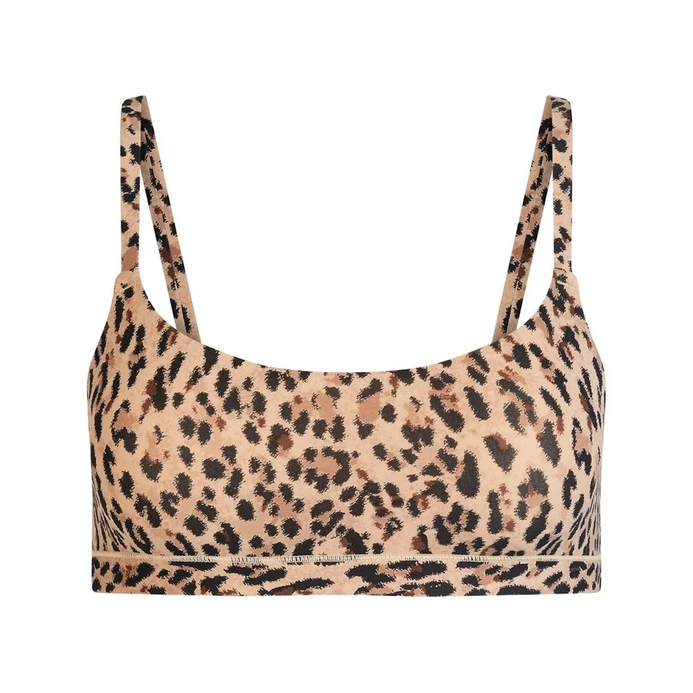 SKIMS FITS EVERYBODY SCOOP BRALETTE SIENNA JAGUAR PRINT S - Picture 3 of 5